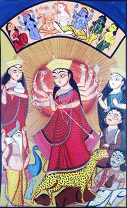 Patachitra Of Durga — Uttam Chitrakar