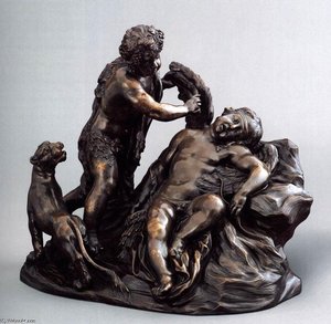 Child Bacchante Clipping Cupid's Wings — Massimiliano Soldani-benzi
