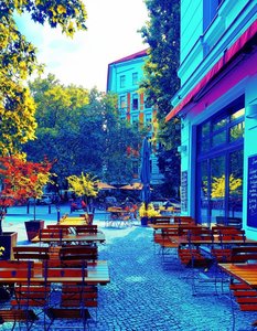 Electric Cobalt Veranda: A Technicolor Mirage