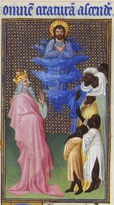 David Imagines Christ Elevated Above All Other Beings — Limbourg Brothers