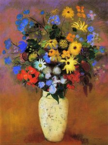 Large Bouquet In A Japanese Vase — Odilon Redon