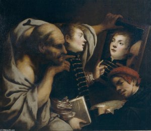 Socrates And Two Students — Pietro Della Vecchia
