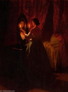 Woman At A Mirror — 约翰·蒙格斯·卡尔弗豪斯