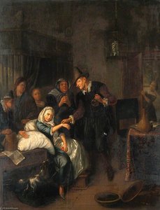 A Medical Practitioner Taking A Girl's Pulse And Holding A Flask Of Her Urine — Richard Brakenburg