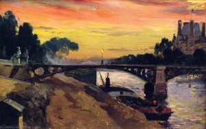 Paris, View Of The Seine, Night — Mathias Joseph Alten