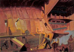 Divers At Work Repairing A Torpedoed Ship — John Wheatley