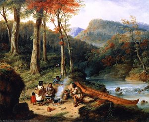 Huron Indians At Portage — Cornelius David Krieghoff