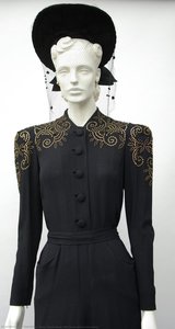 Black Dress With Brass Stud Embroidery — Eisenberg & Sons
