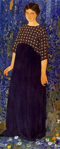 Woman In Blue. Portrait Of Andre Michelle — Ernest Biéler