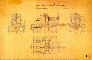 Drawings Of The Microtome Order No 30, Microtome, Drawing No 12 — Leonardo Torres Quevedo