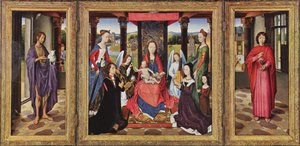 La Virgen Y El Niño Con Santos Y Donantes (el Tríptico Donne) — Hans Memling