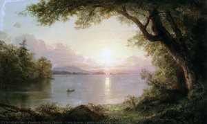 Lake Scene (landscape In The Adirondacks) — Frederic Edwin Church