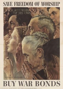 Guardar La Libertad Religiosa. Comprar Bonos De Guerra. — Norman Rockwell