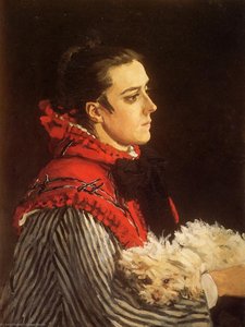 Camille Med En Liten Hund — Claude Monet