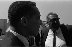 Byrd Brown And Another Man Near Civic Arena As They Prepare To Participate In Pittsburgh Peace March — Charles Martin Hardie