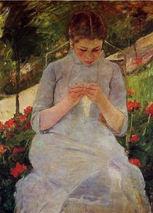 Young Woman Sewing In A Garden — Mary Stevenson Cassatt