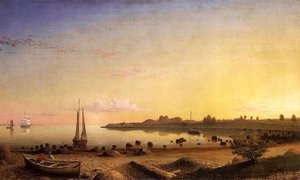 Stage Fort Across Gloucester Harbor — Fitz Henry Lane