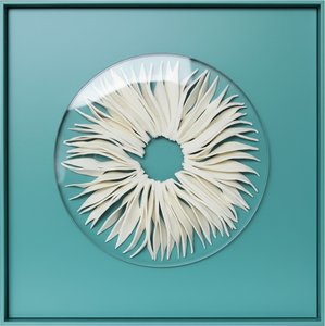 Turquoise Metal-framed Dimensional Clay Art