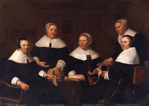 Group Portrait Of The Regentesses Of Aalmoezeniers — Jacob Van Loo