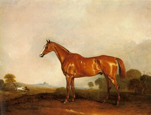 A Chestnut Hunter In A Landscape — Sr John E Ferneley