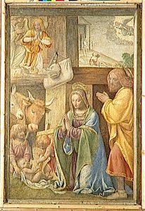 La Nativite De Jesus Et L'annonce Aux Bergers — Bernardino Luini