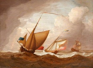 Ships Under English Flags At Sea, A Squall Approaching — Willem Van De Velde The Elder