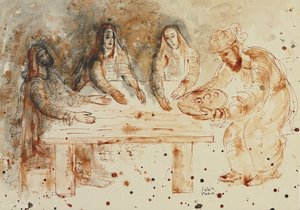 The Three Visitors To Abraham (araham And The Angels) — Reuven Rubin