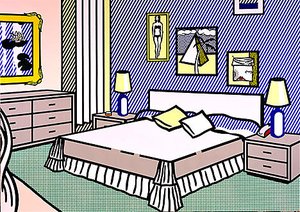 Interior Avec Des Nymphas — Roy Lichtenstein
