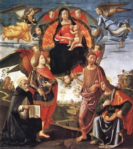 Madonna Im Glanz Mit Heiligen — Domenico Ghirlandaio