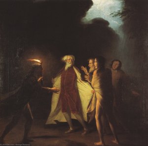 Rey Lear Desvistiendo Sus Robas En La Tormenta — George Romney
