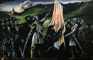 Giorgi Saakadze Defending Georgia From Enemies — Niko Pirosmani