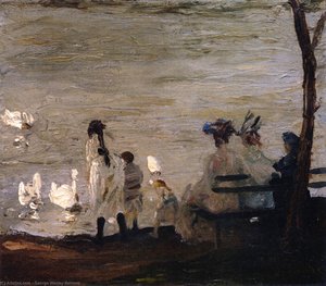 Swans In Central Park — George Wesley Bellows