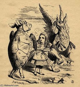 Alice With The Gryphon And The Mock Turtle — Sir John Tenniel