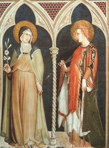 Sainte Claire Et Sainte Élisabeth De Hongrie, Env. - — Simone Martini