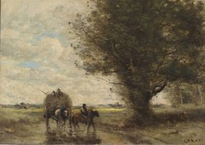 Un Fiume Con Alberi Grandi — Jean-baptiste-camille Corot