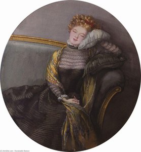 Slumbering Lady In Black Dress — Konstantin Andreevic Somov