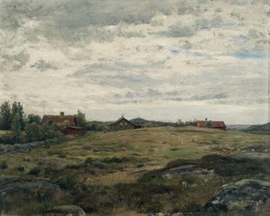 Landscape With Cottages, Hisingen — Berndt Lindholm