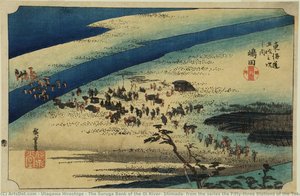 La Orilla De Suruga Del Río Oi, Shimada, De La Serie Las Cincuenta Y Tres Estaciones Del Tokaido (edición Hoeido) — Utagawa Hiroshige