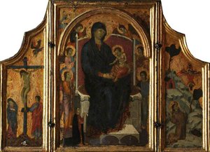 Triptych: The Virgin And Child; Crucifixion (left Wing); Saint Francis Receiving The Stigmata (right Wing) — Master Of Città Di Castello