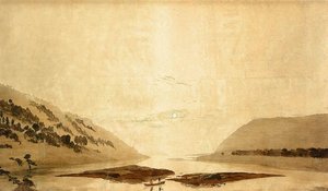 Paysage Montagneux Et Rivière (version Jour) — Caspar David Friedrich
