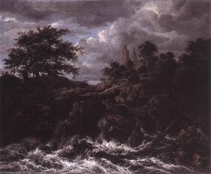 Waterfall By A Church — Jacob Isaackszoon Van Ruisdael