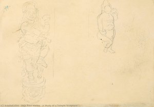 A Study Of A Temple Sculpture — Raja Ravi Varma