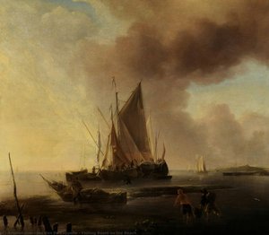 Fishing Boats On The Beach — Jan Van De Cappelle