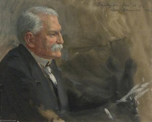 Baron Sidney Costantino Sonnino (1847–1922), Italian Foreign Minister (preparatory Study For 'the Supreme War Council In Session At Versailles On 3rd July 1918' And 'armistice Meeting 3rd And 4th November 1918') — 赫伯特·阿诺德·奥利弗