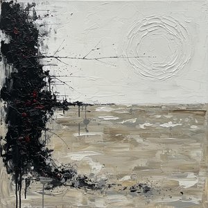 Monolith Of Silence: An Ethereal Study In Shadow And Celestial Relief — Christian Noiret