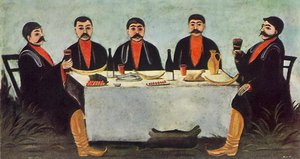 The Feast Of Five Princes — Niko Pirosmani