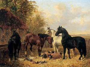 Horses And Pigs — John Frederick Herring Ii