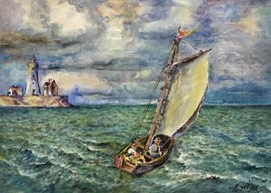 Sailing Off Montauk. — David Davidovich Burliuk