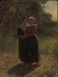 Landscape With Figures (two Peasant Women) — Jules Adolphe Aimé Louis Breton