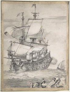 A Frigate At Sea — Pierre Puget